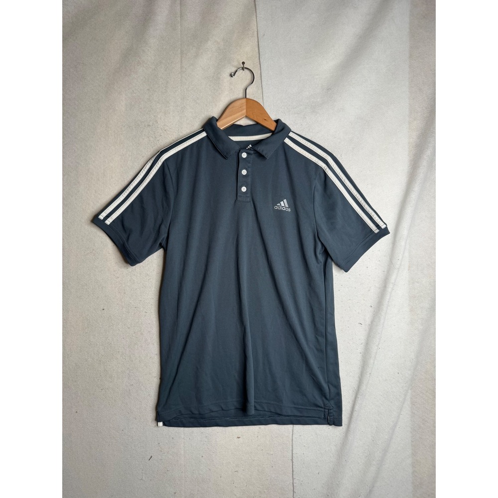 Adidas Mens Short Sleeve 3-Stripe Polo Shirt Gray‎ XL-EG-18 #21059